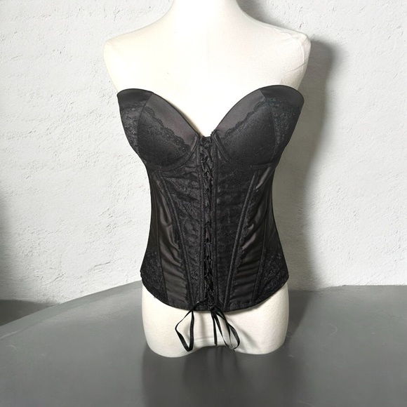 La vie en rose black  corset lace up 34C goth Fairycore coquette - Picture 1 of 7